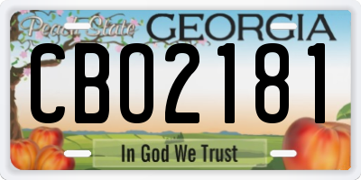 GA license plate CBO2181