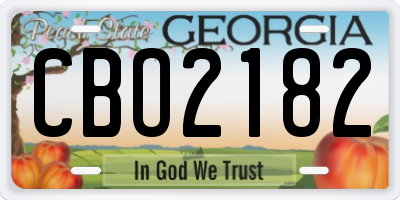 GA license plate CBO2182