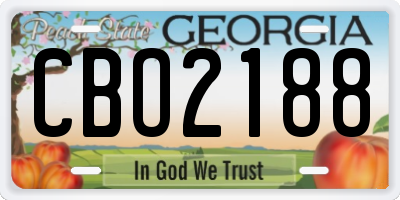 GA license plate CBO2188