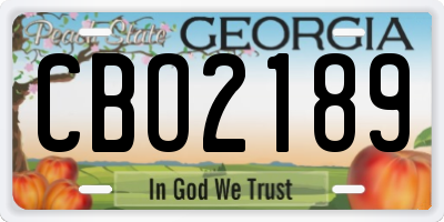 GA license plate CBO2189