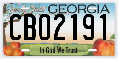 GA license plate CBO2191