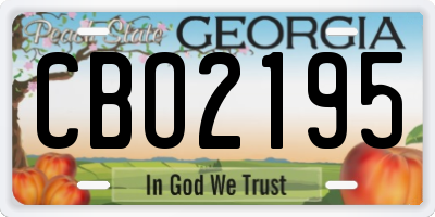 GA license plate CBO2195