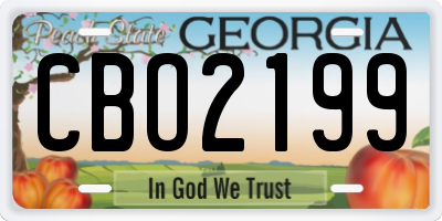 GA license plate CBO2199