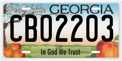 GA license plate CBO2203