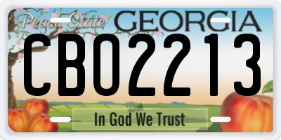 GA license plate CBO2213