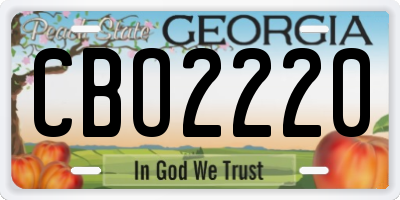 GA license plate CBO2220