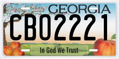 GA license plate CBO2221