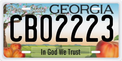 GA license plate CBO2223