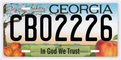 GA license plate CBO2226