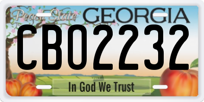 GA license plate CBO2232