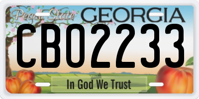 GA license plate CBO2233
