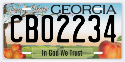 GA license plate CBO2234