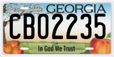 GA license plate CBO2235