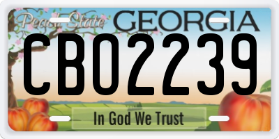 GA license plate CBO2239