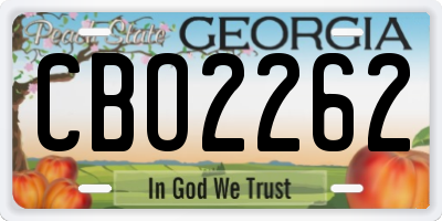 GA license plate CBO2262