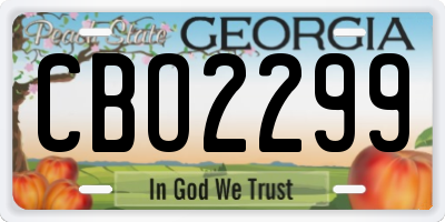 GA license plate CBO2299
