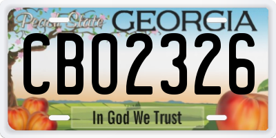 GA license plate CBO2326
