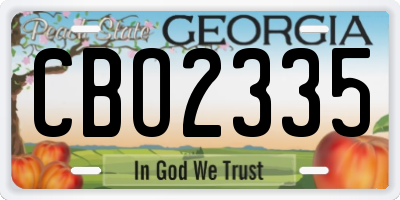 GA license plate CBO2335