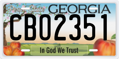 GA license plate CBO2351