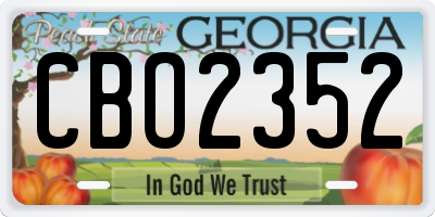 GA license plate CBO2352
