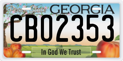 GA license plate CBO2353