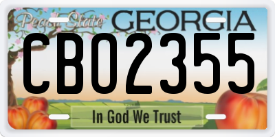 GA license plate CBO2355