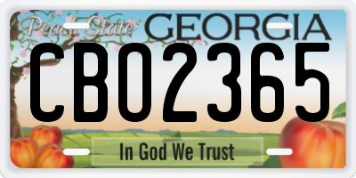 GA license plate CBO2365