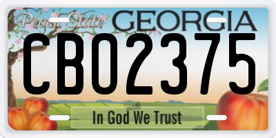 GA license plate CBO2375