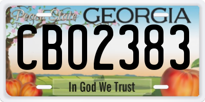 GA license plate CBO2383