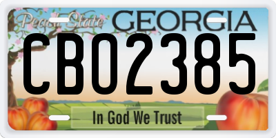 GA license plate CBO2385