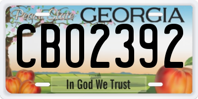 GA license plate CBO2392