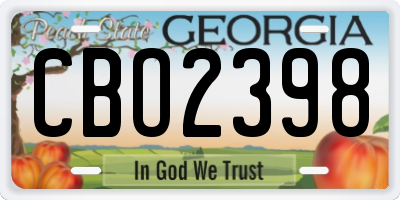 GA license plate CBO2398
