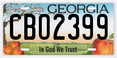GA license plate CBO2399