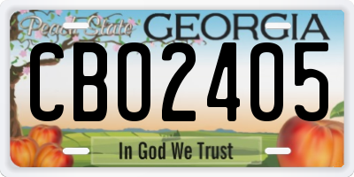 GA license plate CBO2405