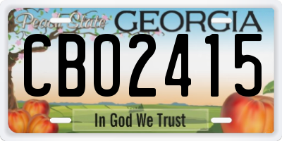 GA license plate CBO2415