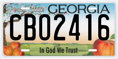 GA license plate CBO2416