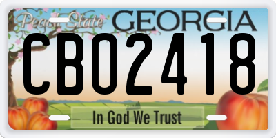 GA license plate CBO2418