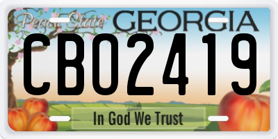 GA license plate CBO2419