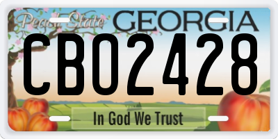 GA license plate CBO2428