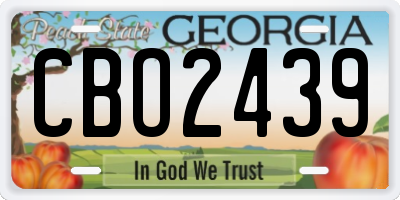GA license plate CBO2439