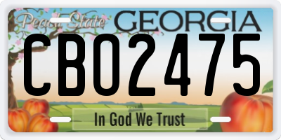 GA license plate CBO2475