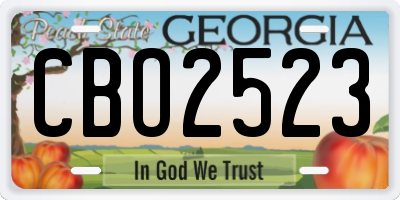 GA license plate CBO2523