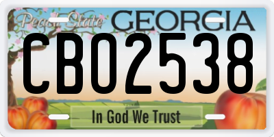 GA license plate CBO2538