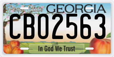 GA license plate CBO2563