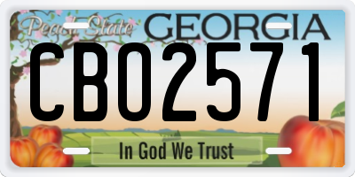 GA license plate CBO2571