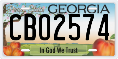 GA license plate CBO2574