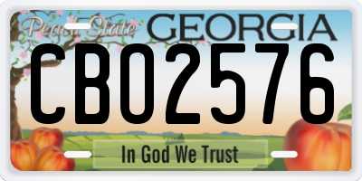 GA license plate CBO2576