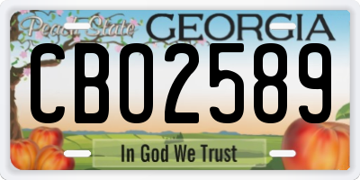 GA license plate CBO2589