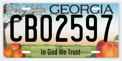 GA license plate CBO2597
