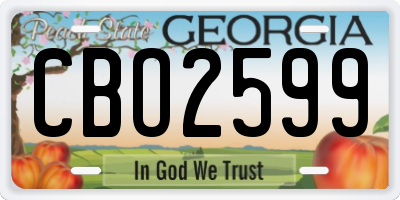 GA license plate CBO2599